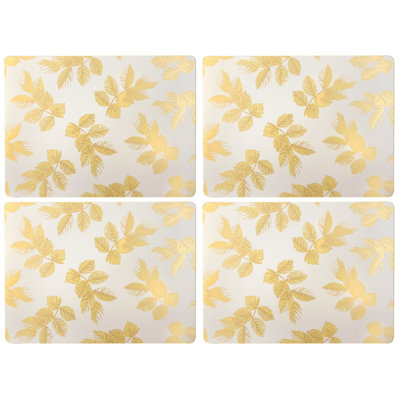 Pimpernel Etched Leaves 16" Cork Placemat