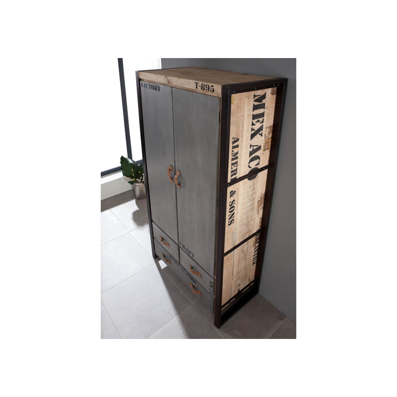 Factory 2 Door Solid Wood Wardrobe