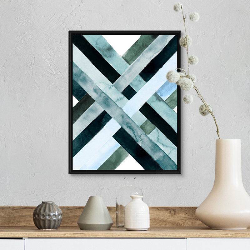 Watercolor Weave I - reproduction sur toile, H 16 po x l 13 po x P 1,75 po, Cadre flottant noir