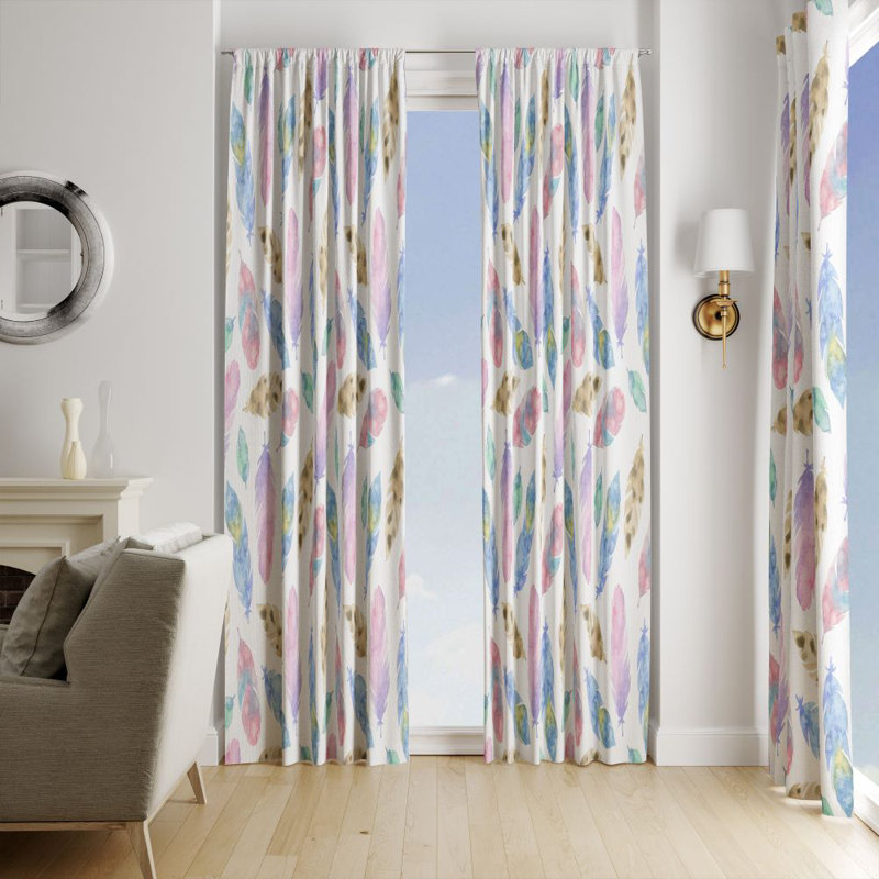 Panneaux de rideaux semi-transparents à motif floral, L 40 po x L 61 po