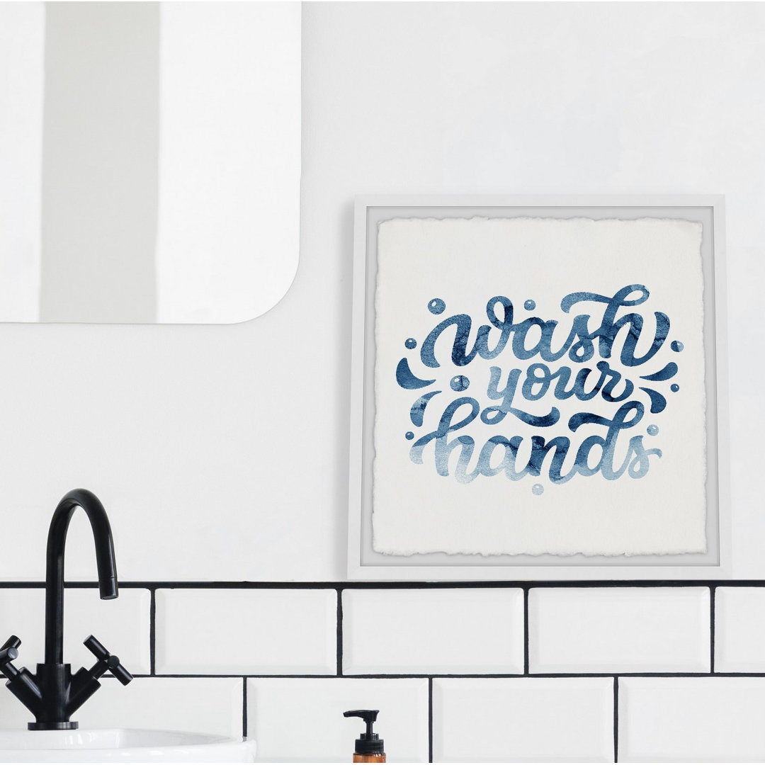 'Wash Your Hands' - Picture Frame Typography Print on Paper