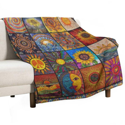 Jeté en flanelle Sun and Moon