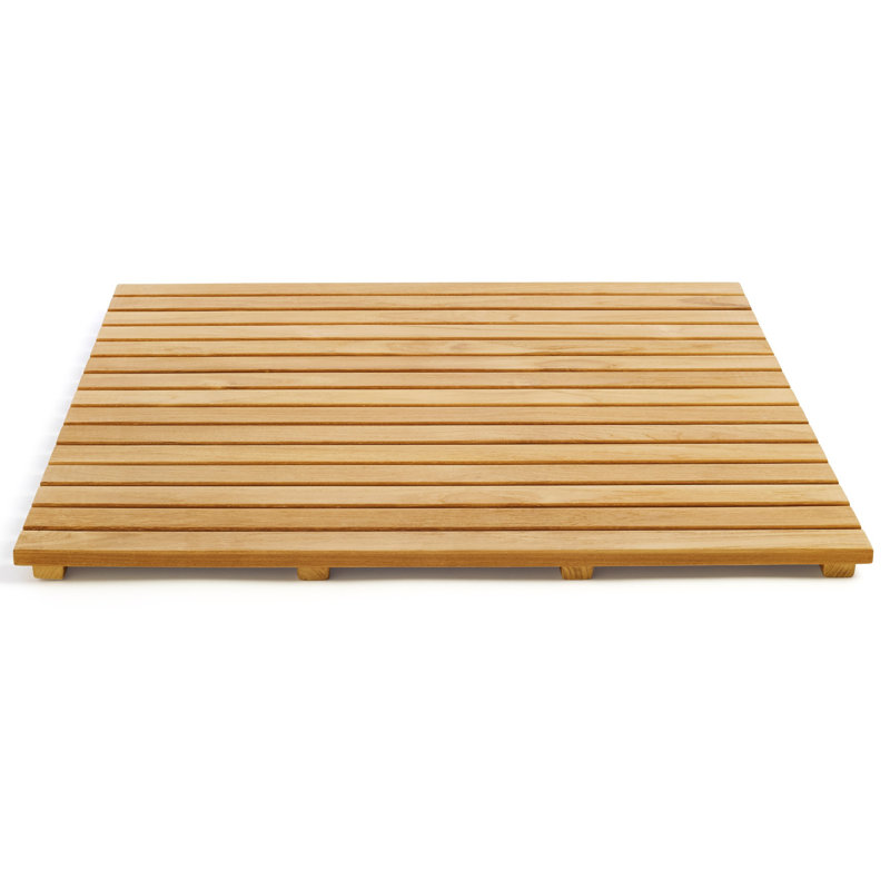 Natural Teak 30" x 30" Shower Mat Tile