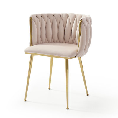Ensemble de 2 chaises de salle à manger Modern Velvet Velours | Ensemble de 2 pièces | Chaise de salle à manger | Beige
