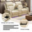 Canapé inclinable en cuir beige