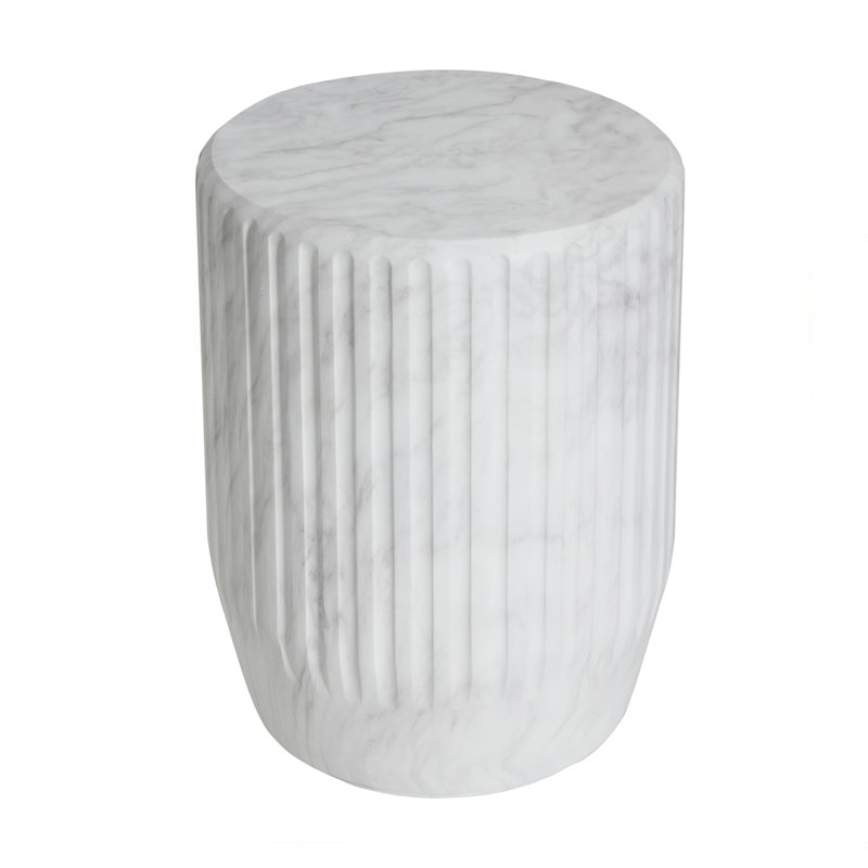 Table d'appoint d'extérieur en travertin Ponti, Blanc