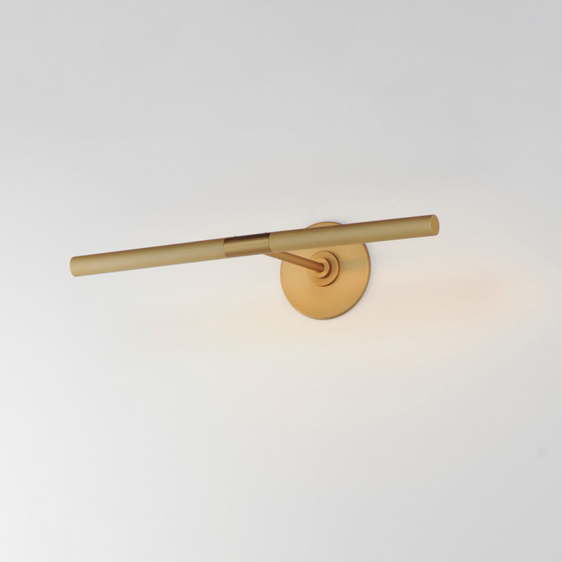 Demontrey Aluminium LED Armed Sconce, Gold/White, 4.5" H x 19" W x 8.75" D
