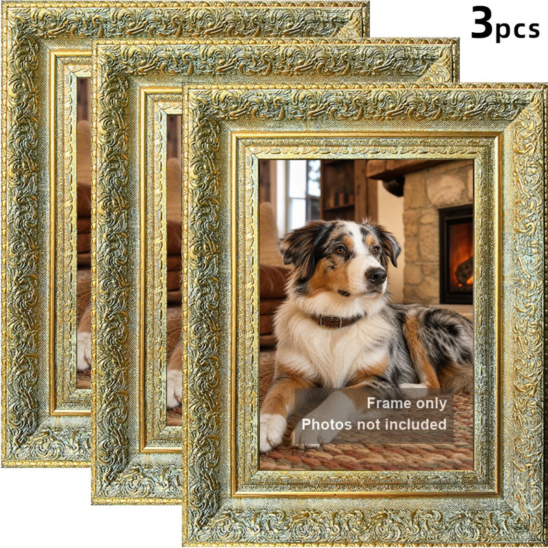 Cadre photo intemporel 3 pièces 11 "x 14" avec profil décoratif, Antique Gold, 3, 11" W x 14" H