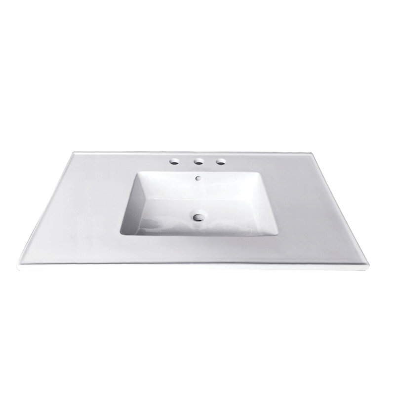 Kingston Brass Continental 31-Inch Ceramic Vanity Sink Top, 4" Centers