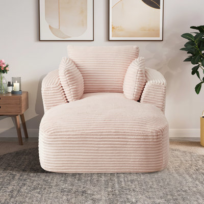 Chaise longue surdimensionnée en velours côtelé 65 po, aucun assemblage requis