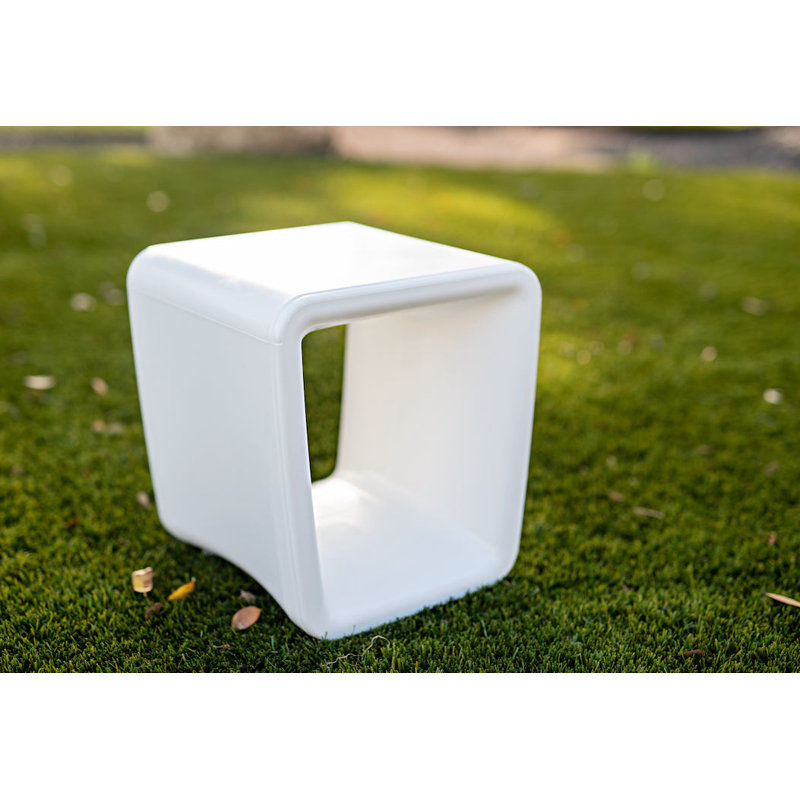 Loop Outdoor Square Side Table, Highcloud White