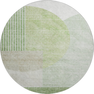 Premium Machine Washable Prisco Olive Rug