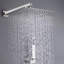 Dispositif de douche avec pomme de douche à effet de pluie de 10 po, nickel brossé, balance, 2 têtes, laiton massif, fixation murale noir mat et nickel, valve d'équilibre, fixation