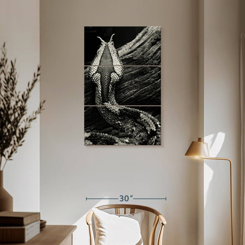 Brampt Monochrome Snake Markings, 57" H x 36" W
