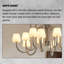 41.93" French Cream-Style Aluminum Curved Pendant Light – Creative Loop Tube Design with Milky White Glass Shade for Living Room Dining Room