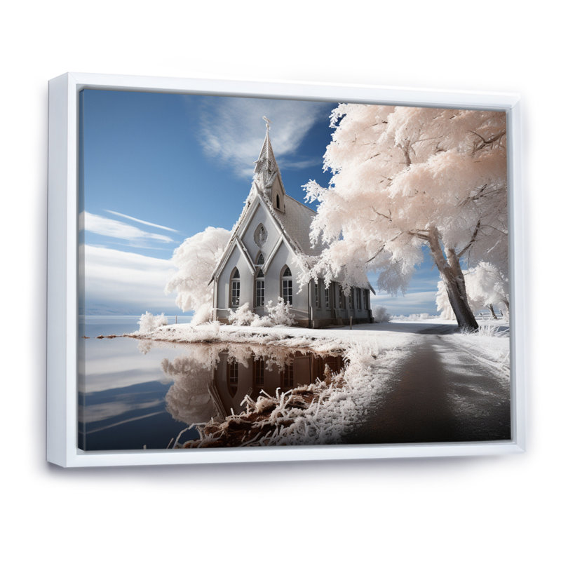 Église de la Grâce Divine, Cadre flottant blanc, H 16 po x l 32 po x P 1 po