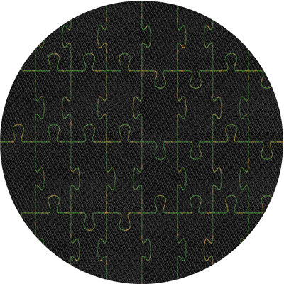 Patterned Black/Green Area Rug