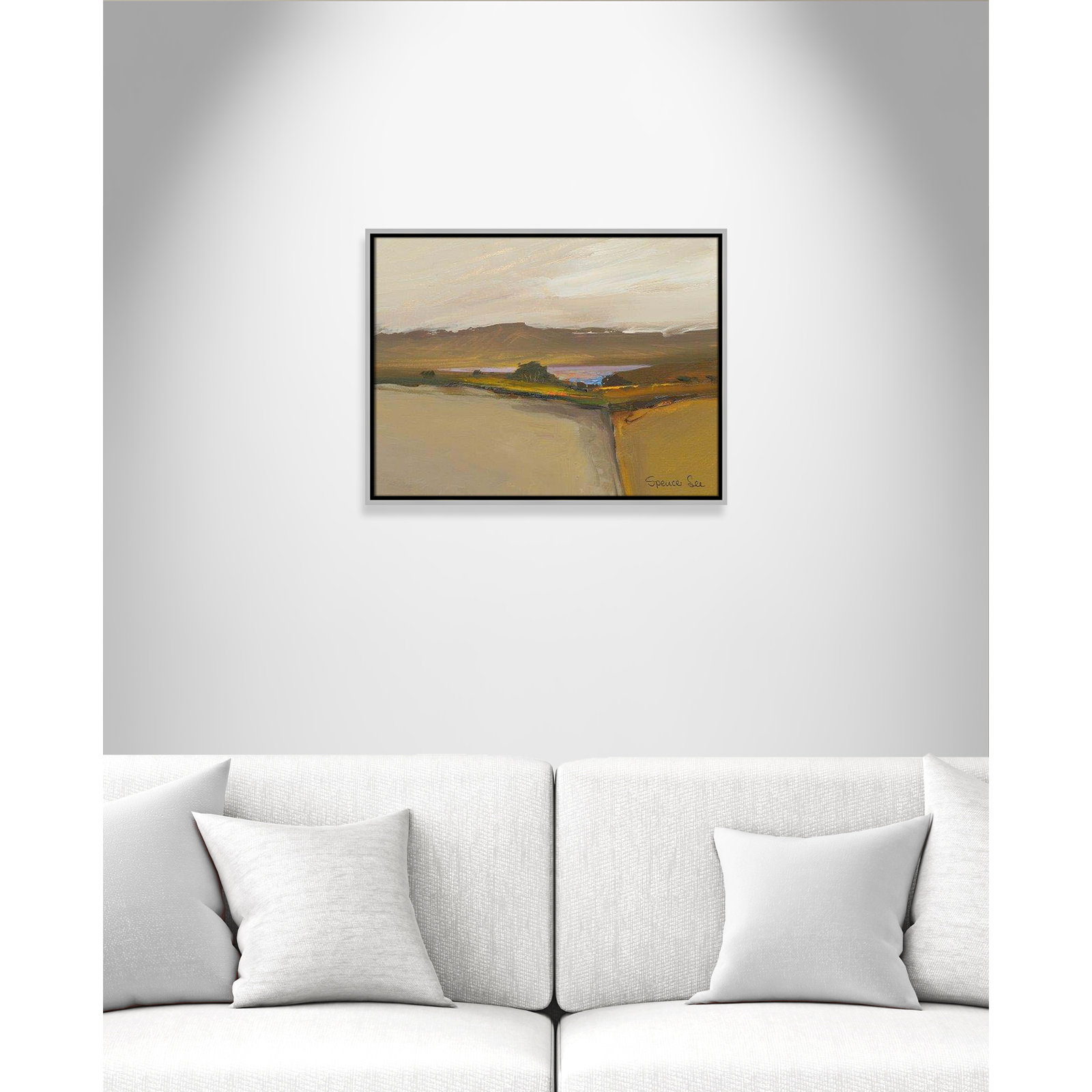 Heaven And Earth IV by Spencer Lee, 19.5'' H x 25.5'' W x 2'' D, Silver Framed