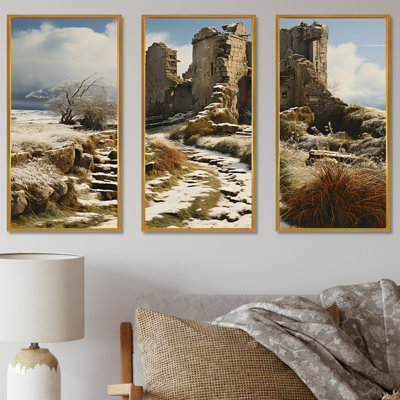«Castles Winter Beauty - Châteaux», ensemble d'art mural