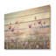 Minimalisme, chardon, nature, fluorescence I - champ de fleurs, art mural sur bois de pin naturel-101405889