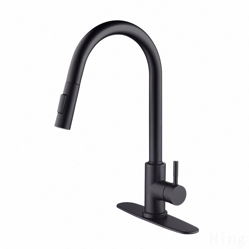 Robinet de cuisine tactile avec douchette rétractable, Noir mat