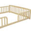 Lit double pour enfants avec garde-corps, lit double en bois de pin avec entrée centrale, lit de sécurité à profil bas-1828687393-1828687395
