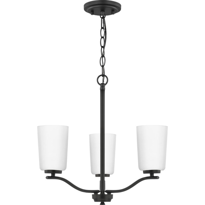 Lustre classique à 3 lumières avec abat-jour Merland, Noir mat