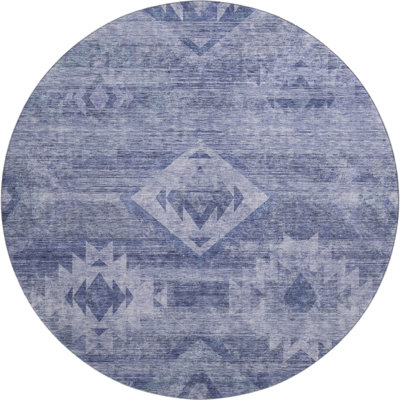 Premium Machine Washable Prisco Navy Rug