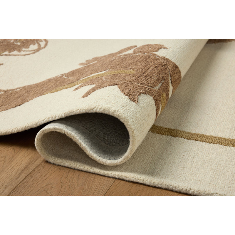 Tapis ivoire / épice Brigette Romanek Romi, Rectangle 5 pi x 7 pi 6 po
