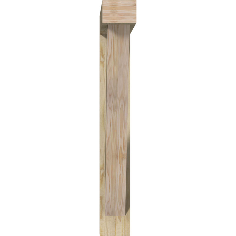 Traditional Block Bracket w/ Offset Brace, 6"W Douglas Fir (Rough Sawn), 44 x 32