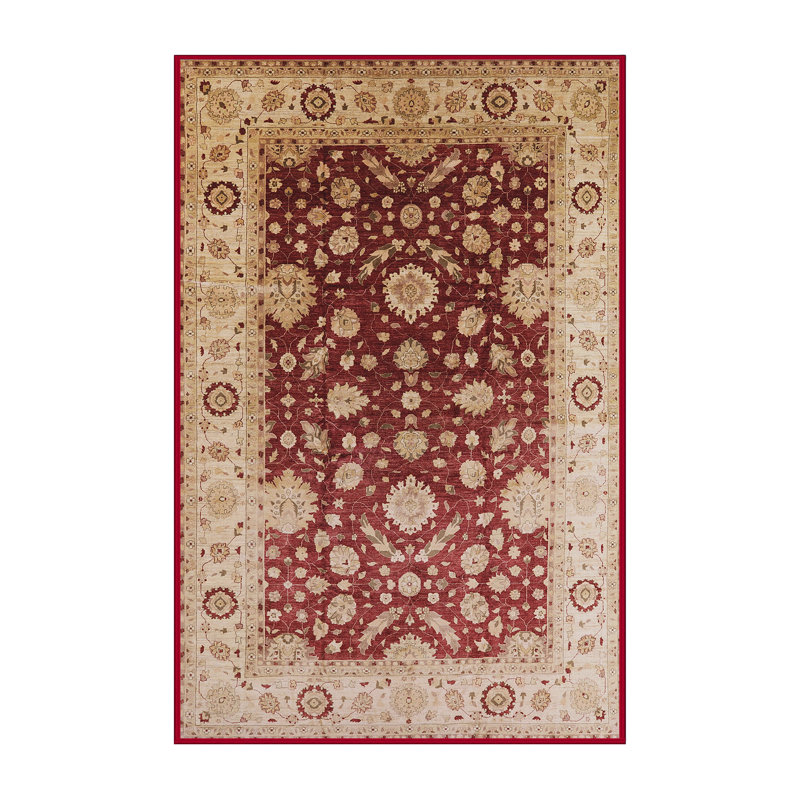 Tapis oriental beige / rouge Dirit, Rectangle 7 pi x 10 pi