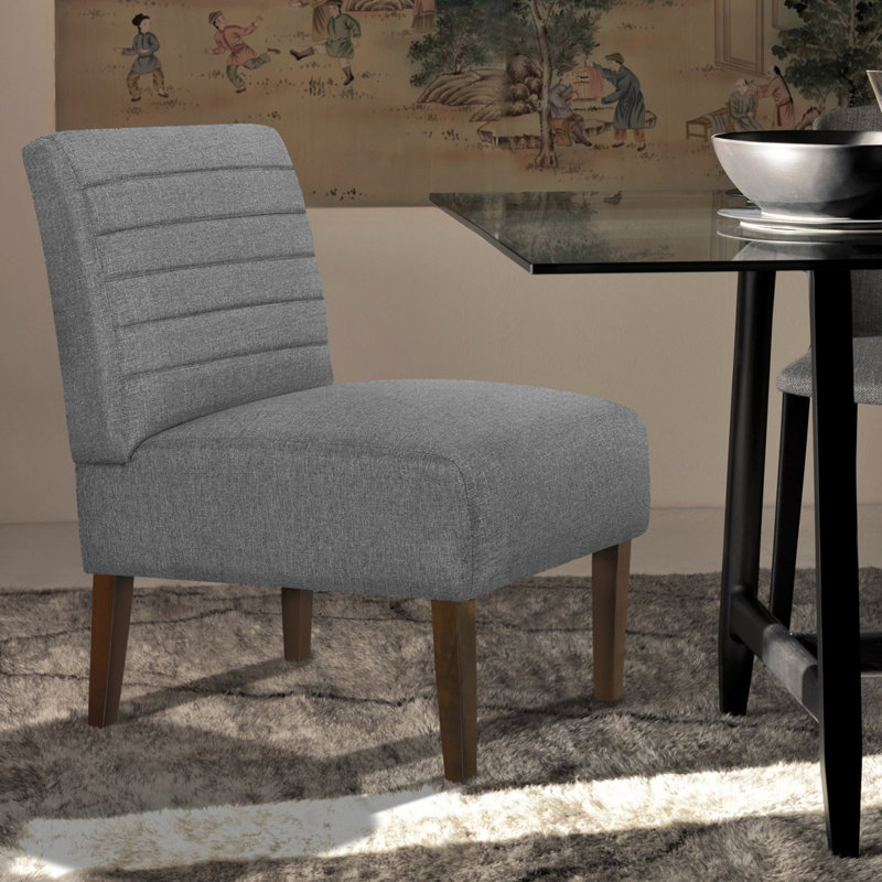 Erdfried Upholstered Accent Chair, Gray Polyester