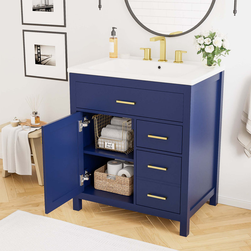 Rangement pour salle de bain Trustyn, Bleu