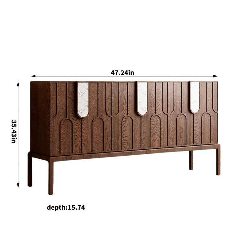 Buffet de style médiéval 47,24 po, H 35,43 po x l 47,24 po x P 15,74 po, Noyer