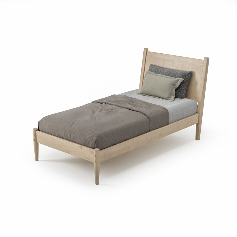 Ashlie Solid Wood Platform Bed, Queen, Castanho