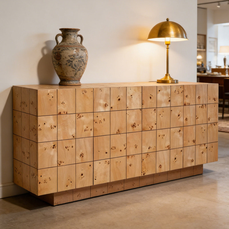 American-style retro minimalist sideboard, Light Brown
