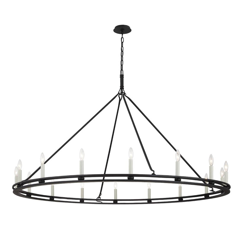 Sutton 16 Light Chandelier, Textured Black