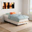 Sommier métallique double de 25 cm avec housse en tissu, montage facile-1877827489