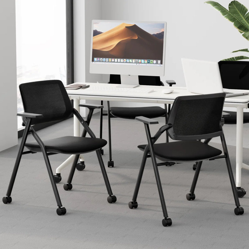 Ensemble de 3 tables de salle de formation Niaja, 1 table rabattable et 2 chaises de formation certifiées BIFMA