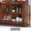Buffet merisier massif + bois manufacturé + verre-890514301-890514303