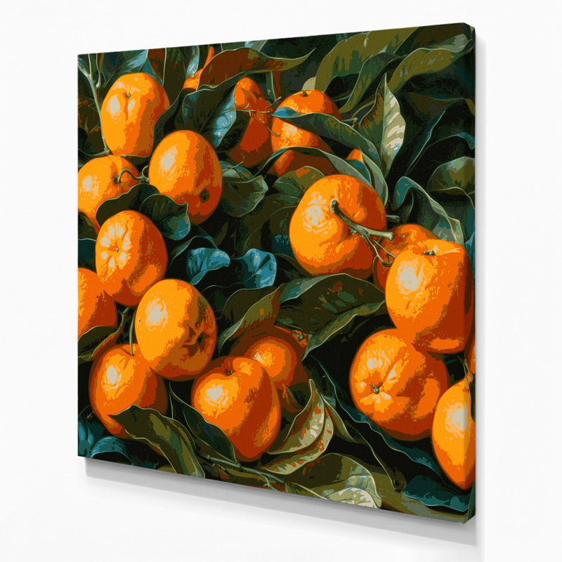«Fruit Orangequat», art mural sur toile vert, H 16 po x l 16 po