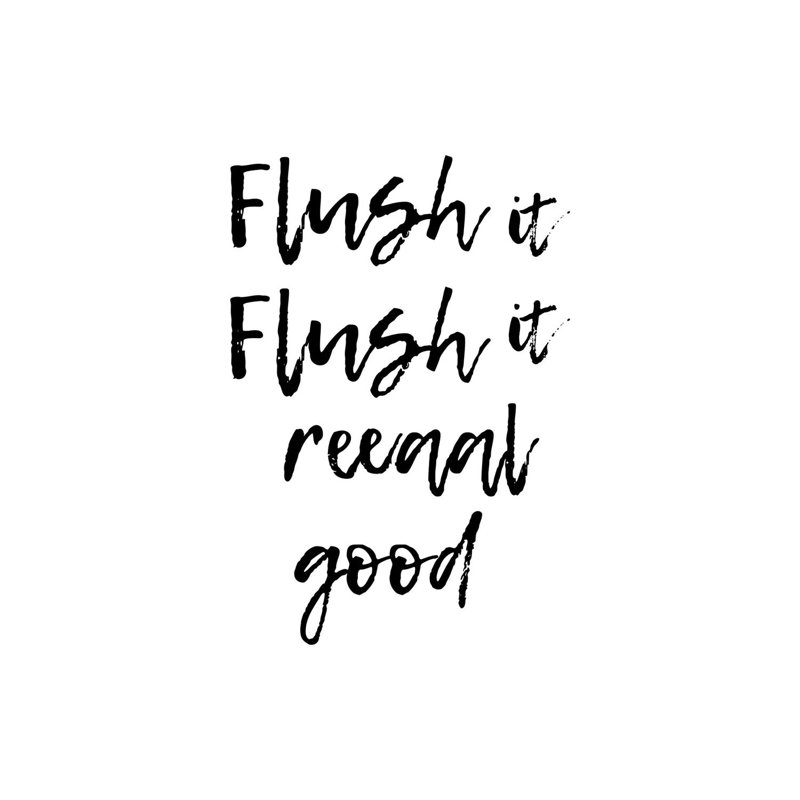 Flush It Flush It Real Good by Pixy Paper - Wrapped Canvas Print, 66.04 cm H x 45.72 cm W x 3.175 cm D
