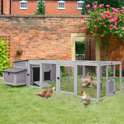  Chicken Coop 103" Large Duck Coop With Run Outdoor Chicken House With Nesting Box, 4-6 Chickens