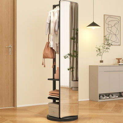 Miroir noir complet, miroir de 68,8 x 19,6 po, largeur 15,7 po, fabriqué en bois massif, en caoutchouc et en verre