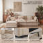 Canapé modulaire surdimensionné à deux places en chenille avec pouf amovible et assise profonde-804531040