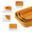 Ensemble de 3 plats de cuisson rectangulaires en céramique (orange)