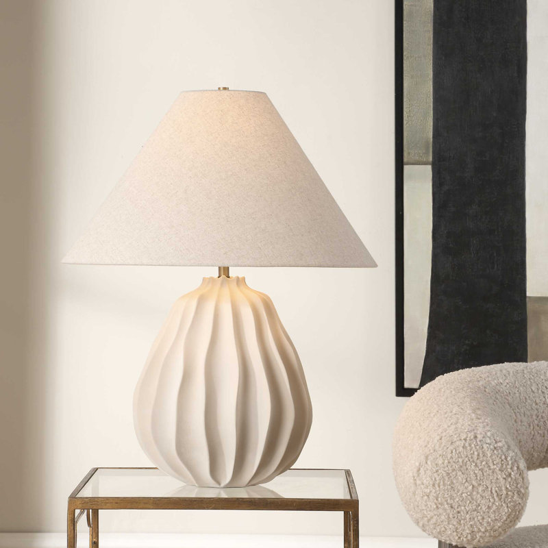Uttermost Javary Matte Beige Table Lamp