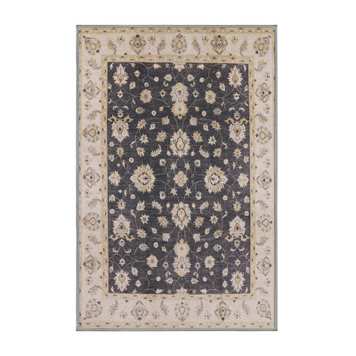 Tapis oriental noir / beige Nicolaus