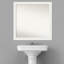 Miroir mural de salle de bain blanc non biseauté 21,5 po x 27,5 po-74037037