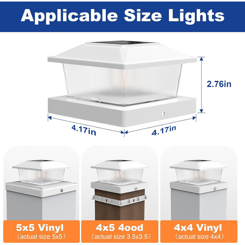 Solar Post Cap Lights 12 Pack with Flame Effect - for 4x4 Wood/Vinyl Posts